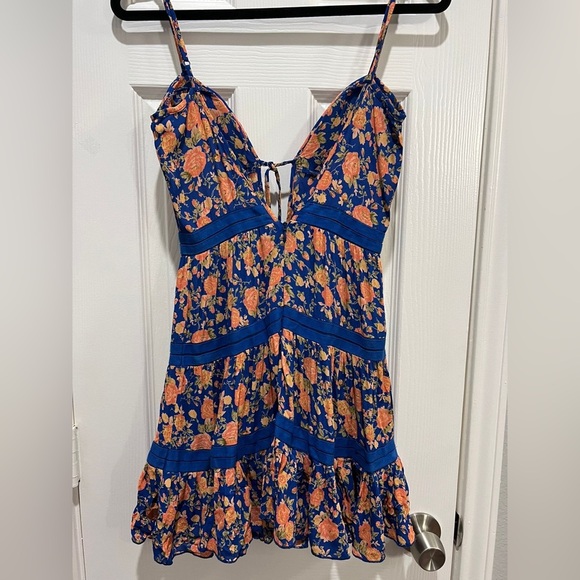 Tularosa Alice Dress – Navy & Peach Floral - Picture 4 of 7